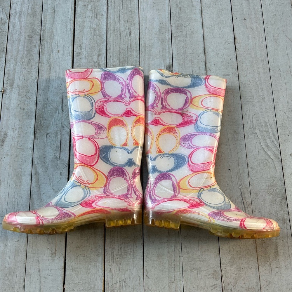 Coach Monogram Multicolor Rain Boots